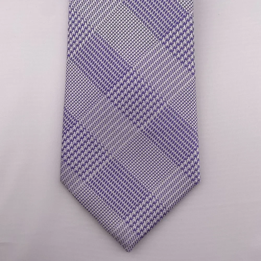 COUNTESS MARA Men's Designer Silk Necktie Purple Plaid Hand Made China 60